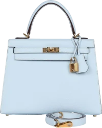 Hermes Kelly Sellier 25 Bleu Brume Epsom Gold Hardware Hermes Kelly Sellier 25 Bleu Brume Epsom Gold Hardware