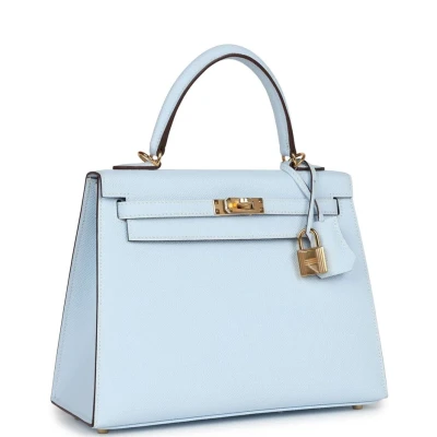 Hermes Kelly Sellier 25 Bleu Brume Epsom Gold Hardware Hermes Kelly Sellier 25 Bleu Brume Epsom Gold Hardware