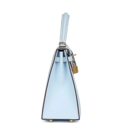 Hermes Kelly Sellier 25 Bleu Brume Epsom Gold Hardware Hermes Kelly Sellier 25 Bleu Brume Epsom Gold Hardware