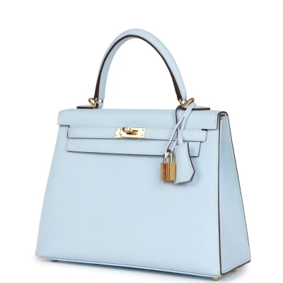 Hermes Kelly Sellier 25 Bleu Brume Epsom Gold Hardware Hermes Kelly Sellier 25 Bleu Brume Epsom Gold Hardware