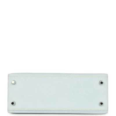 Hermes Kelly Sellier 25 Bleu Brume Epsom Palladium Hardware