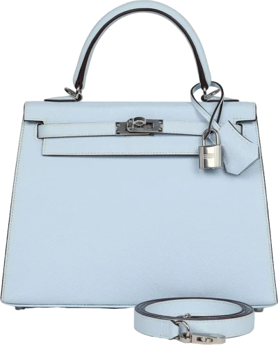 Hermes Kelly Sellier 25 Bleu Brume Epsom Palladium Hardware Hermes Kelly Sellier 25 Bleu Brume Epsom Palladium Hardware