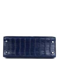 Hermes Kelly Sellier 25 Bleu Indigo Aizome Matte Porosus Crocodile Palladium Hardware Hermes Kelly Sellier 25 Bleu Indigo Aizome Matte Porosus Crocodile Palladium Hardware