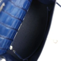 Hermes Kelly Sellier 25 Bleu Indigo Aizome Matte Porosus Crocodile Palladium Hardware Hermes Kelly Sellier 25 Bleu Indigo Aizome Matte Porosus Crocodile Palladium Hardware