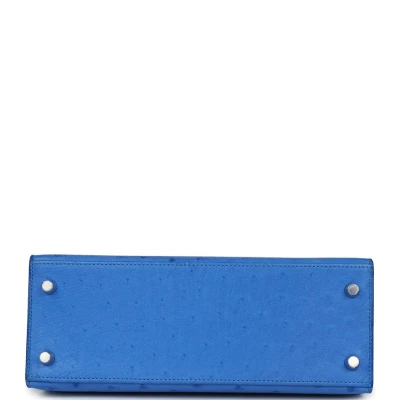 Hermes Kelly Sellier 25 Bleuet Ostrich Palladium Hardware Hermes Kelly Sellier 25 Bleuet Ostrich Palladium Hardware