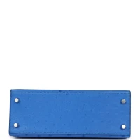 Hermes Kelly Sellier 25 Bleuet Ostrich Palladium Hardware Hermes Kelly Sellier 25 Bleuet Ostrich Palladium Hardware