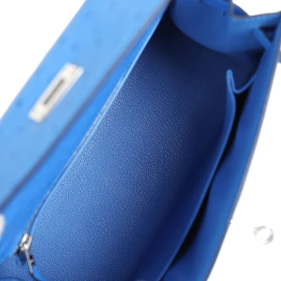 Hermes Kelly Sellier 25 Bleuet Ostrich Palladium Hardware Hermes Kelly Sellier 25 Bleuet Ostrich Palladium Hardware