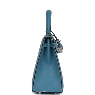 Hermes Kelly Sellier 25 Blue Jean Epsom Palladium Hardware Hermes Kelly Sellier 25 Blue Jean Epsom Palladium Hardware