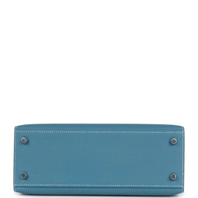 Hermes Kelly Sellier 25 Blue Jean Epsom Palladium Hardware Hermes Kelly Sellier 25 Blue Jean Epsom Palladium Hardware
