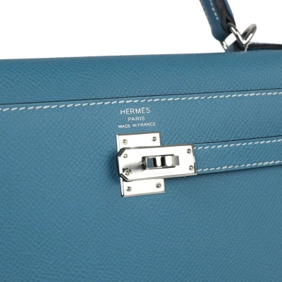 Hermes Kelly Sellier 25 Blue Jean Epsom Palladium Hardware Hermes Kelly Sellier 25 Blue Jean Epsom Palladium Hardware