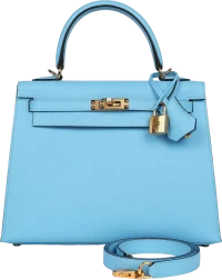 Hermes Kelly Sellier 25 Celeste Epsom Gold Hardware Hermes Kelly Sellier 25 Celeste Epsom Gold Hardware