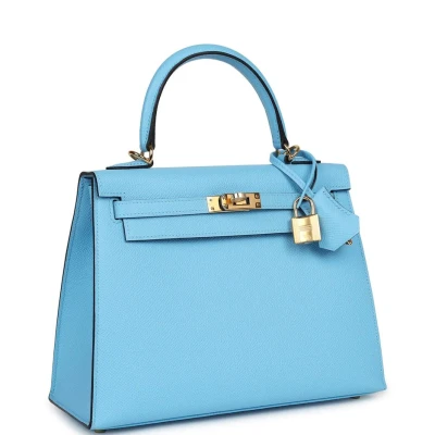 Hermes Kelly Sellier 25 Celeste Epsom Gold Hardware Hermes Kelly Sellier 25 Celeste Epsom Gold Hardware