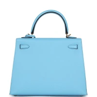 Hermes Kelly Sellier 25 Celeste Epsom Gold Hardware Hermes Kelly Sellier 25 Celeste Epsom Gold Hardware