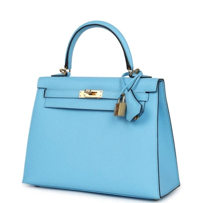 Hermes Kelly Sellier 25 Celeste Epsom Gold Hardware Hermes Kelly Sellier 25 Celeste Epsom Gold Hardware