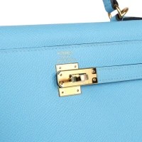 Hermes Kelly Sellier 25 Celeste Epsom Gold Hardware Hermes Kelly Sellier 25 Celeste Epsom Gold Hardware