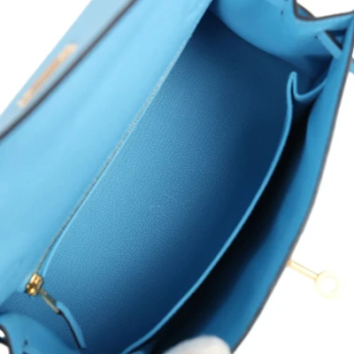Hermes Kelly Sellier 25 Celeste Epsom Gold Hardware Hermes Kelly Sellier 25 Celeste Epsom Gold Hardware
