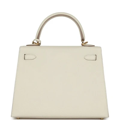 Hermes Kelly Sellier 25 Craie Epsom Gold Hardware Hermes Kelly Sellier 25 Craie Epsom Gold Hardware