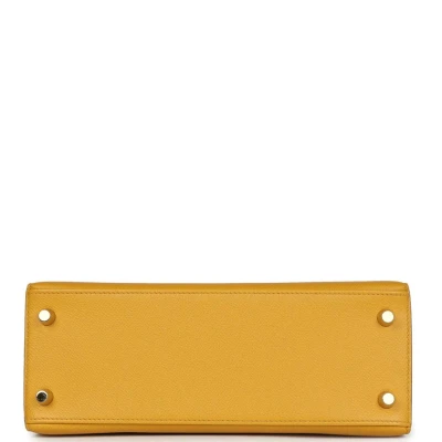 Hermes Kelly Sellier 25 Jaune Ambre Epsom Gold Hardware