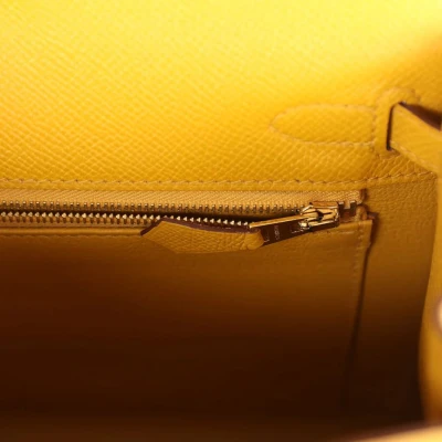 Hermes Kelly Sellier 25 Jaune Ambre Epsom Gold Hardware