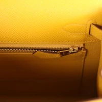 Hermes Kelly Sellier 25 Jaune Ambre Epsom Gold Hardware