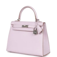 Hermes Kelly Sellier 25 Mauve Pale Epsom Palladium Hardware