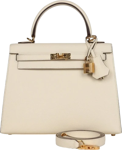 Hermes Kelly Sellier 25 Nata Epsom Gold Hardware Hermes Kelly Sellier 25 Nata Epsom Gold Hardware