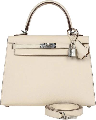 Hermes Kelly Sellier 25 Nata Verso Epsom Palladium Hardware Hermes Kelly Sellier 25 Nata Verso Epsom Palladium Hardware