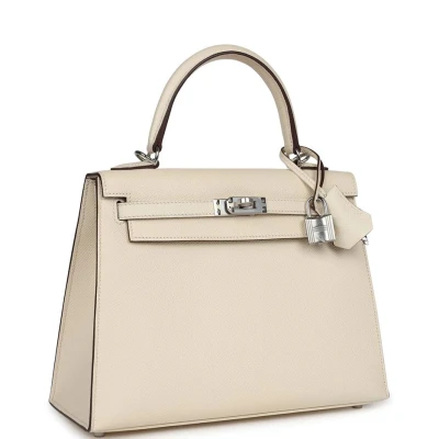 Hermes Kelly Sellier 25 Nata Verso Epsom Palladium Hardware Hermes Kelly Sellier 25 Nata Verso Epsom Palladium Hardware