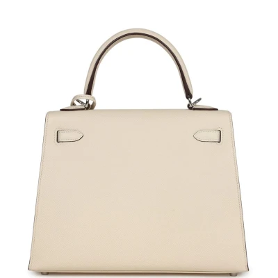 Hermes Kelly Sellier 25 Nata Verso Epsom Palladium Hardware Hermes Kelly Sellier 25 Nata Verso Epsom Palladium Hardware
