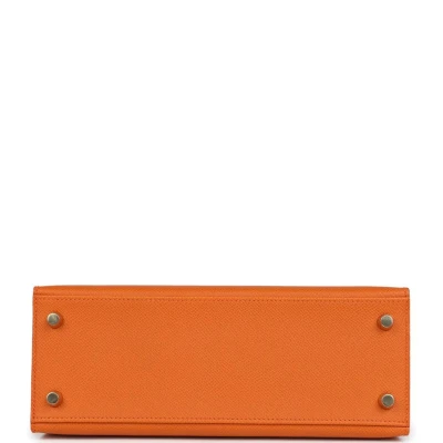 Hermes Kelly Sellier 25 Orange Epsom Gold Hardware