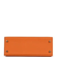 Hermes Kelly Sellier 25 Orange Epsom Gold Hardware