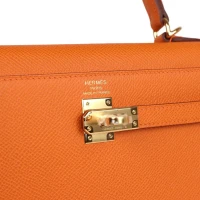 Hermes Kelly Sellier 25 Orange Epsom Gold Hardware