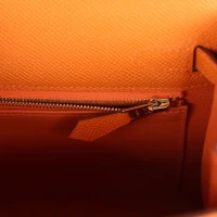Hermes Kelly Sellier 25 Orange Epsom Gold Hardware