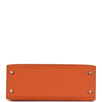 Hermes Kelly Sellier 25 Orange Epsom Palladium Hardware