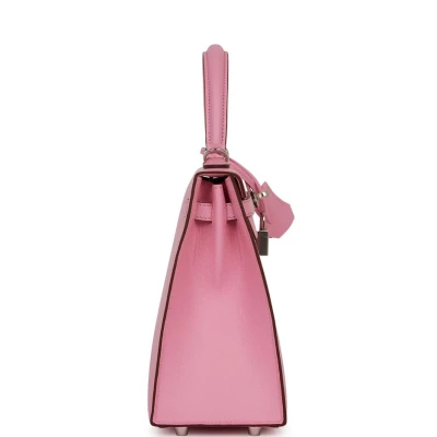 Hermes Kelly Sellier 25 Pink Verso Madame Palladium Hardware