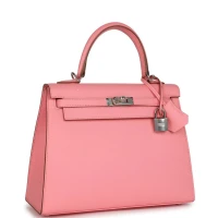 Hermes Kelly Sellier 25 Rose Confetti Epsom Palladium Hardware Hermes Kelly Sellier 25 Rose Confetti Epsom Palladium Hardware