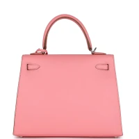 Hermes Kelly Sellier 25 Rose Confetti Epsom Palladium Hardware Hermes Kelly Sellier 25 Rose Confetti Epsom Palladium Hardware