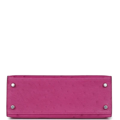 Hermes Kelly Sellier 25 Rose Pourpre Ostrich Palladium Hardware Hermes Kelly Sellier 25 Rose Pourpre Ostrich Palladium Hardware