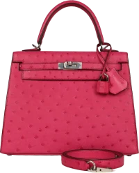 Hermes Kelly Sellier 25 Rose Tyrien Ostrich Palladium Hardware Hermes Kelly Sellier 25 Rose Tyrien Ostrich Palladium Hardware