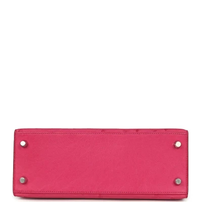 Hermes Kelly Sellier 25 Rose Tyrien Ostrich Palladium Hardware Hermes Kelly Sellier 25 Rose Tyrien Ostrich Palladium Hardware