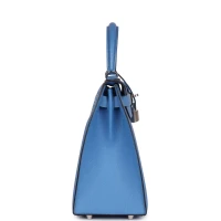 Hermes Kelly Sellier 28 Bleu Azur Epsom Palladium Hardware Hermes Kelly Sellier 28 Bleu Azur Epsom Palladium Hardware