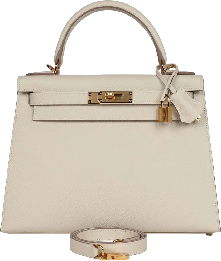 Hermes Kelly Sellier 28 Craie Epsom Gold Hardware