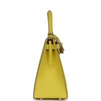 Hermes Kelly Sellier 28 Lime Epsom Palladium Hardware Hermes Kelly Sellier 28 Lime Epsom Palladium Hardware
