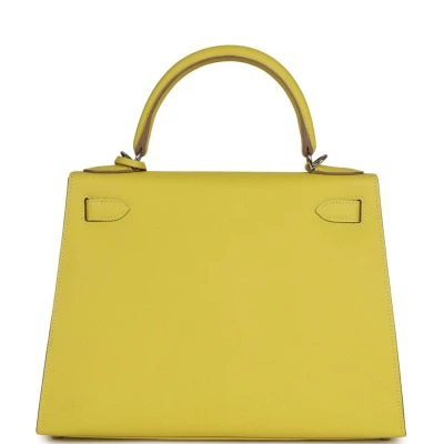 Hermes Kelly Sellier 28 Lime Epsom Palladium Hardware Hermes Kelly Sellier 28 Lime Epsom Palladium Hardware