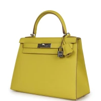 Hermes Kelly Sellier 28 Lime Epsom Palladium Hardware Hermes Kelly Sellier 28 Lime Epsom Palladium Hardware