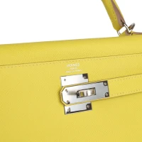 Hermes Kelly Sellier 28 Lime Epsom Palladium Hardware Hermes Kelly Sellier 28 Lime Epsom Palladium Hardware