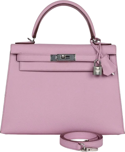 Hermes Kelly Sellier 28 Mauve Sylvestre Epsom Palladium Hardware Hermes Kelly Sellier 28 Mauve Sylvestre Epsom Palladium Hardware