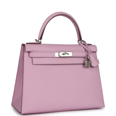 Hermes Kelly Sellier 28 Mauve Sylvestre Epsom Palladium Hardware Hermes Kelly Sellier 28 Mauve Sylvestre Epsom Palladium Hardware