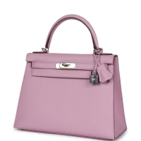 Hermes Kelly Sellier 28 Mauve Sylvestre Epsom Palladium Hardware Hermes Kelly Sellier 28 Mauve Sylvestre Epsom Palladium Hardware