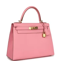 Hermes Kelly Sellier 28 Rose Confetti Epsom Gold Hardware Hermes Kelly Sellier 28 Rose Confetti Epsom Gold Hardware